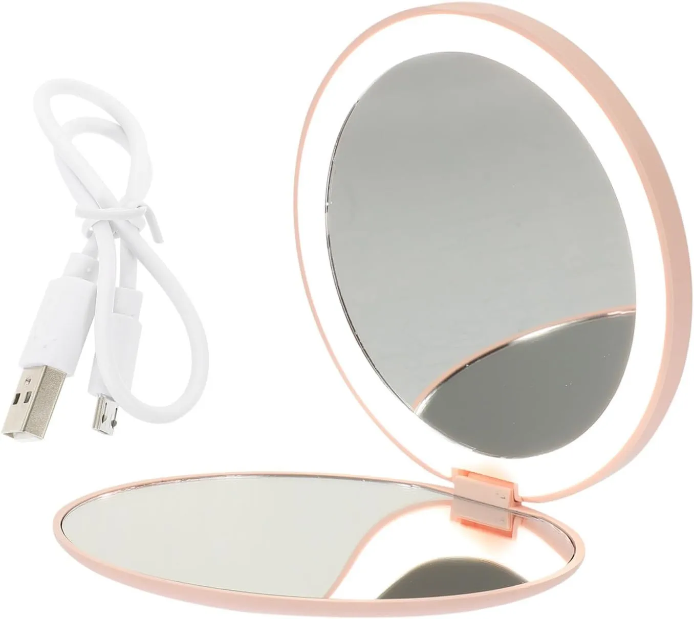 VICASKY 1 Set Portable LED Makeup Mirror with Light Compact Cosmetic Mirror for Women High Definition Lightweight for Go Touch Ups and Daily Use