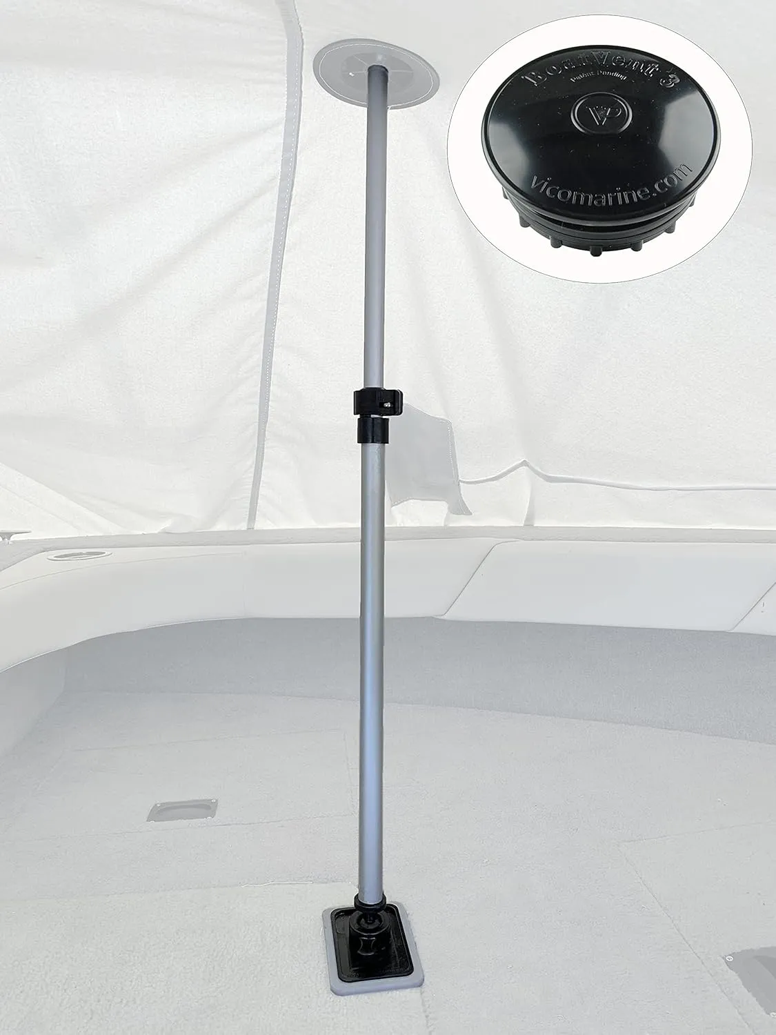 Vico Marine - 56" Support Pole   Pole Base   Boat Vent 3 - Easy Installation