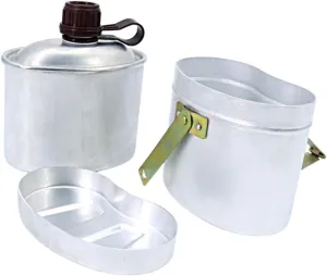Vintage Canteen Lunch Box Aluminum Pot for Camping Sturdy and Portable
