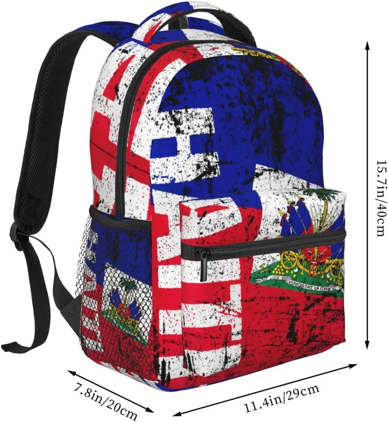 Vintage Haiti Flag Backpack Casual Laptop Backpack Double Shoulder Bag Lightweight Backpack For Women Men Travel