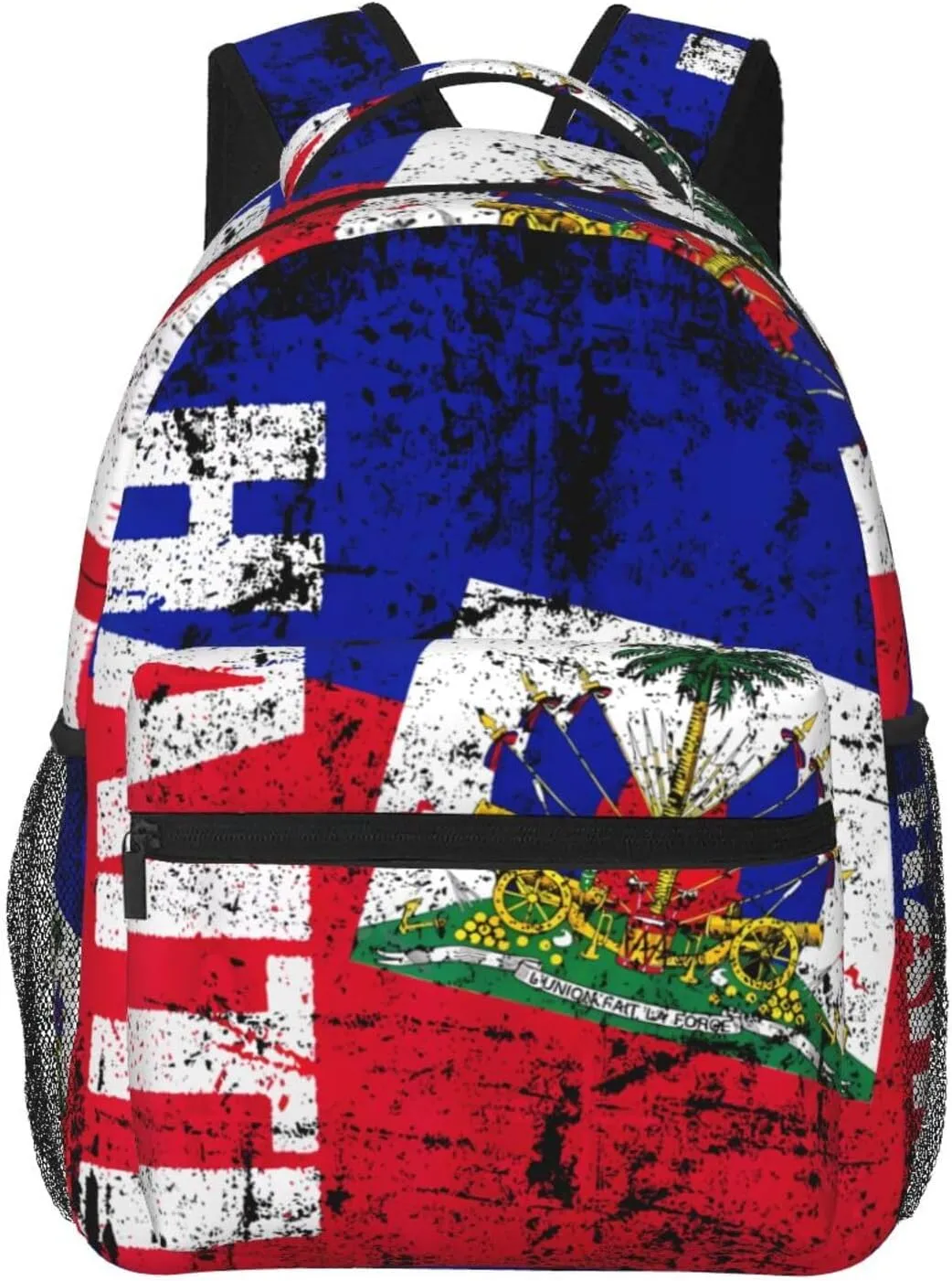 Vintage Haiti Flag Backpack Casual Laptop Backpack Double Shoulder Bag Lightweight Backpack For Women Men Travel