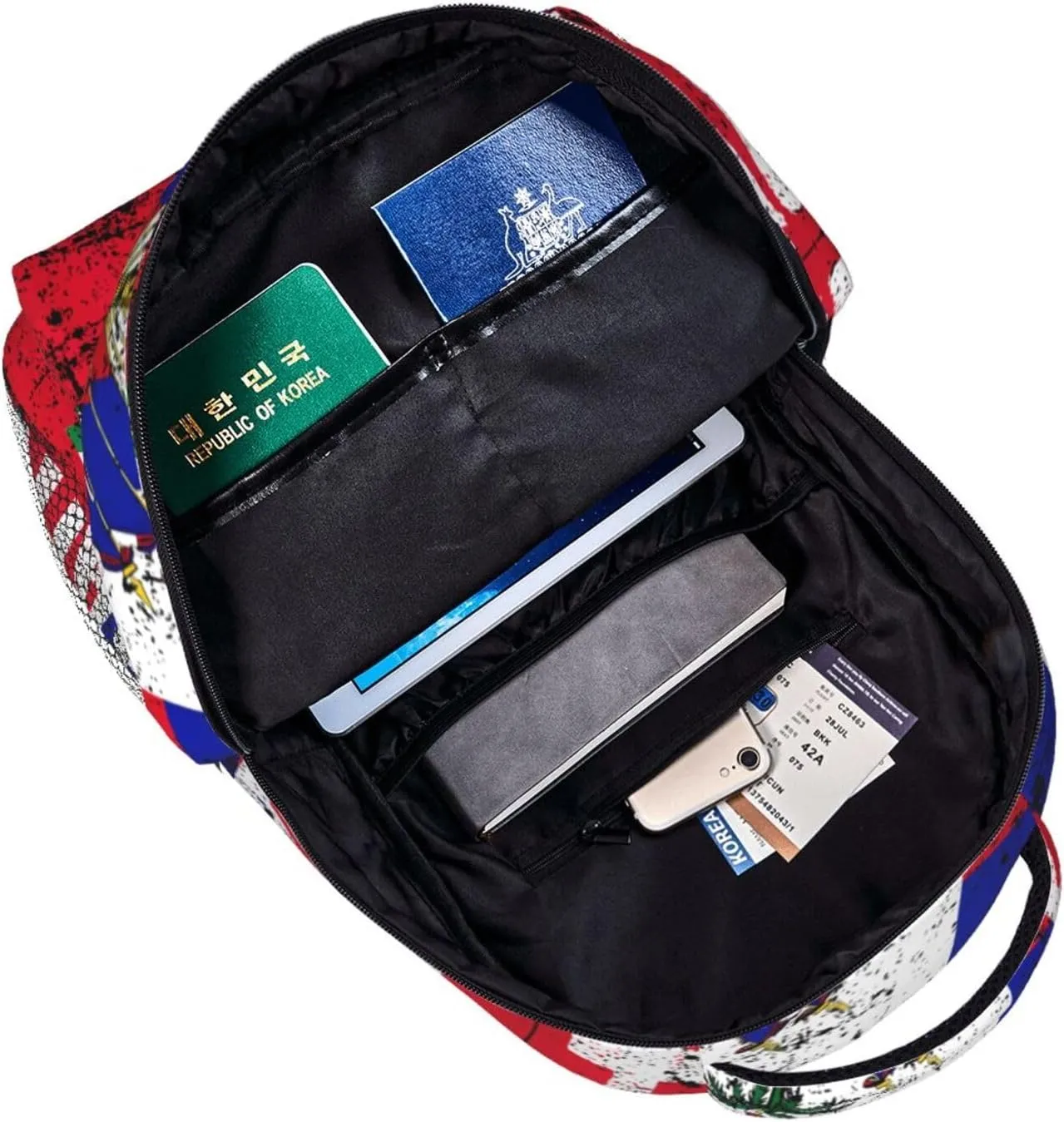 Vintage Haiti Flag Backpack Casual Laptop Backpack Double Shoulder Bag Lightweight Backpack For Women Men Travel