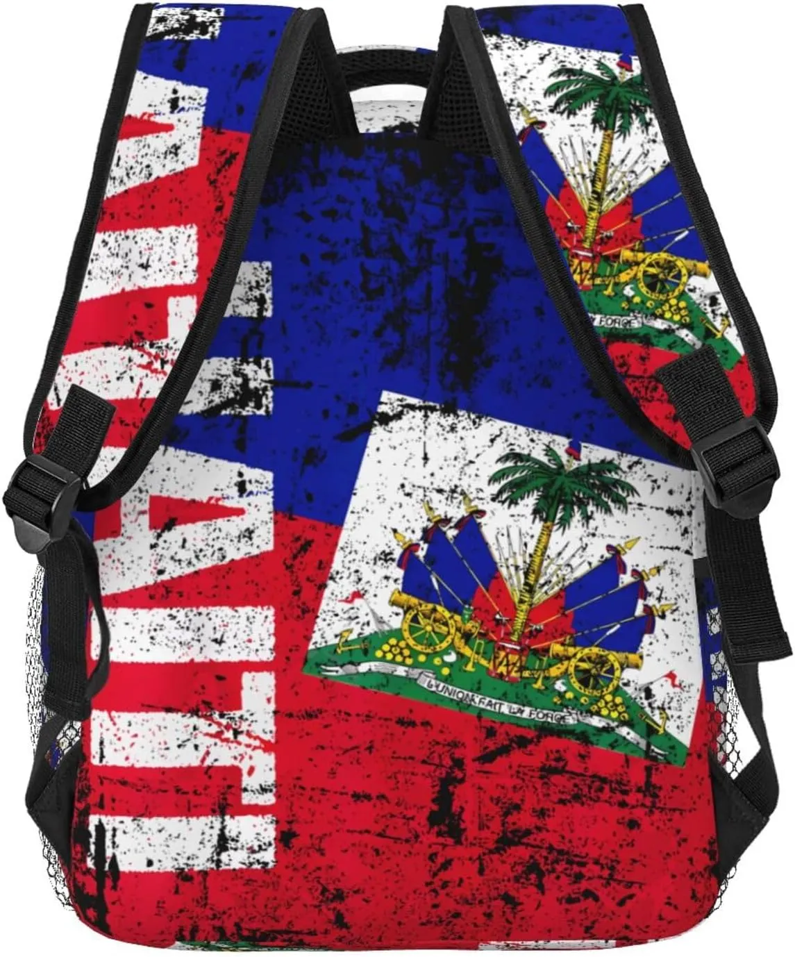 Vintage Haiti Flag Backpack Casual Laptop Backpack Double Shoulder Bag Lightweight Backpack For Women Men Travel