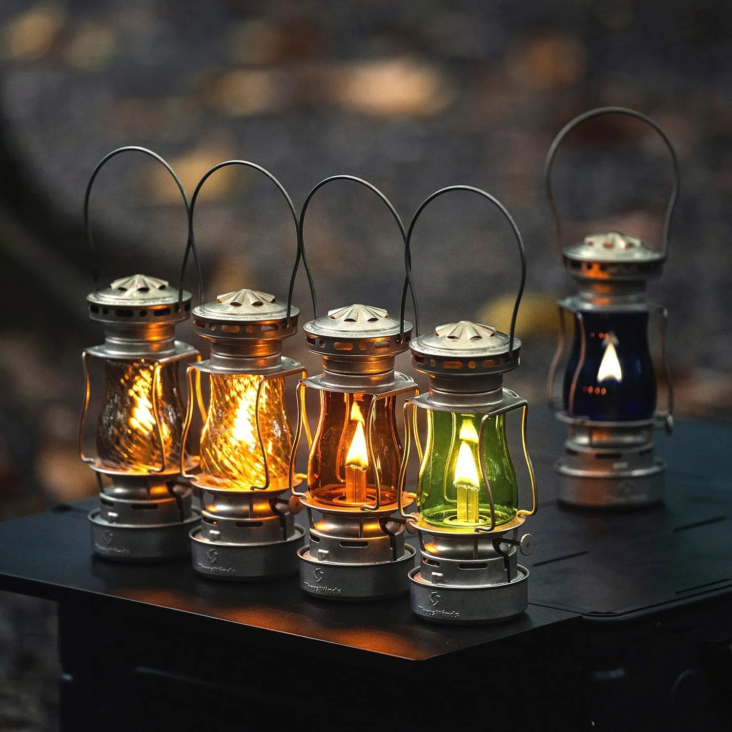 Vintage Oil Lantern, Waterproof Fuel Lantern with Carry Handle, for Outdoor Camping Hiking Patio Picnic, Retro Silver