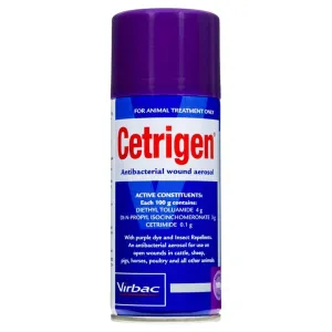 Virbac Cetrigen Antbacterial Wound Spray For Horses