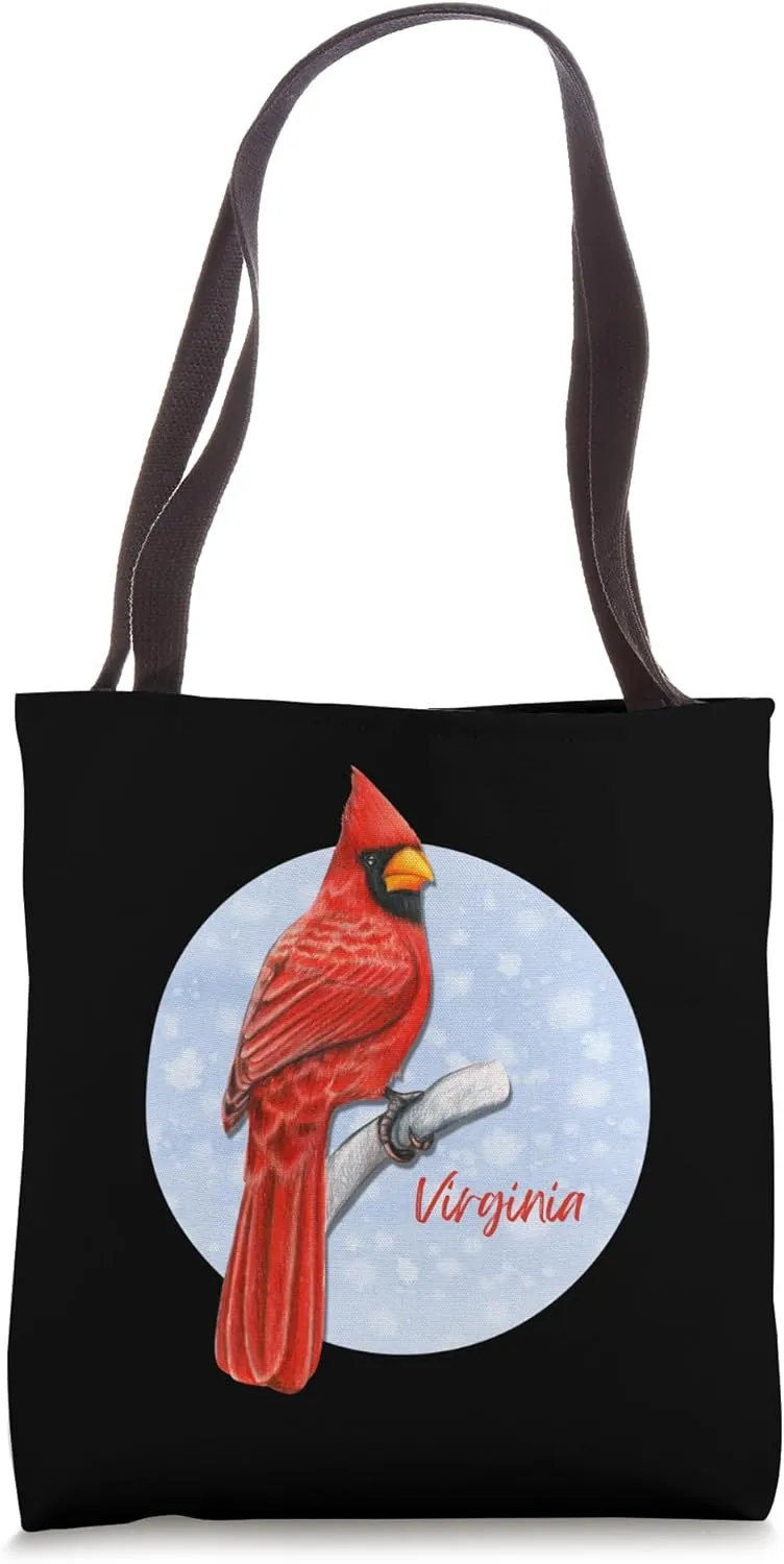 Virginia Pride Red Cardinal Birder, Birdwatching Tote Bag
