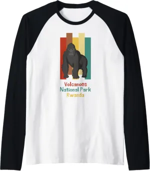 Volcanoes National Park Gorilla Trekking Rwanda Raglan Baseball Tee