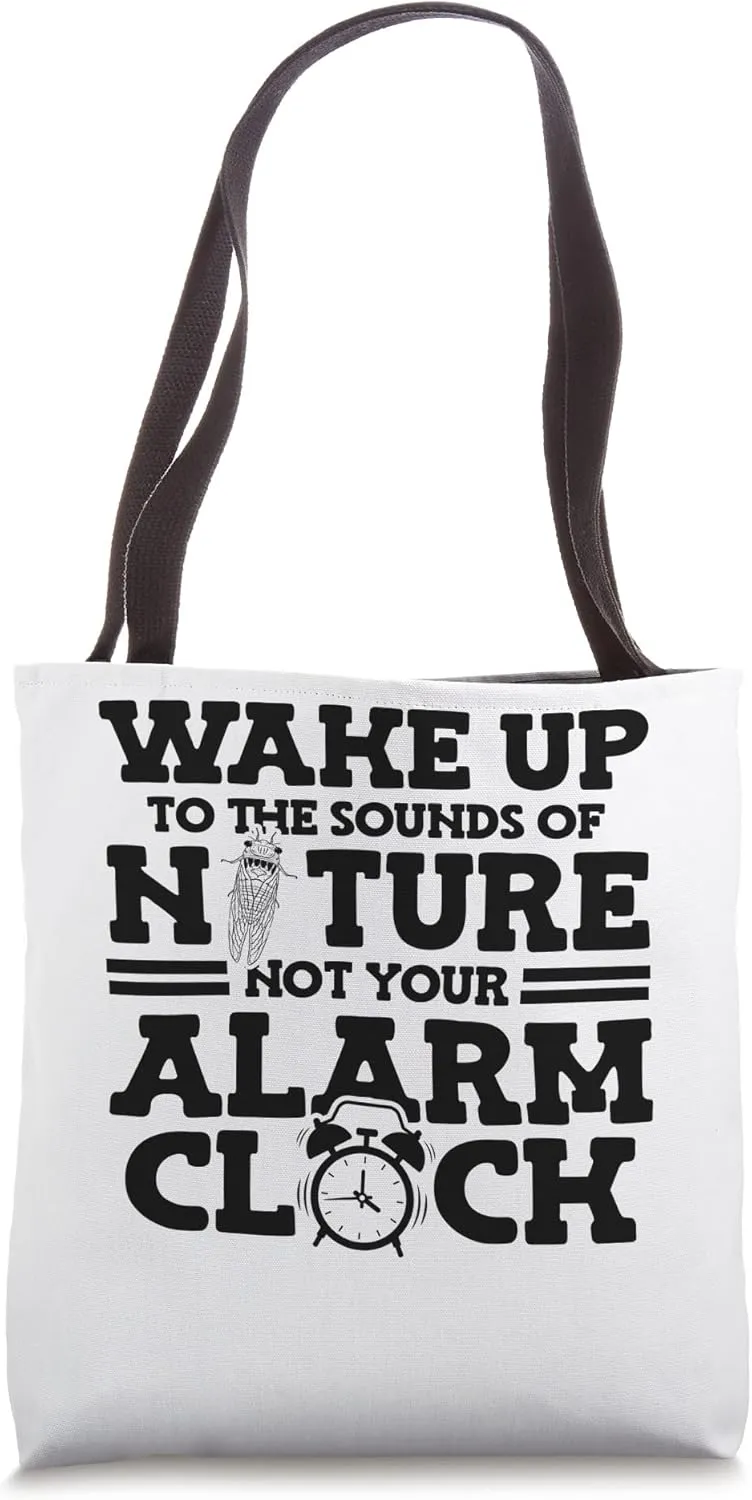 Wake Up To The Sounds Of Nature Hiker Alarm Clock Hiking Tote Bag