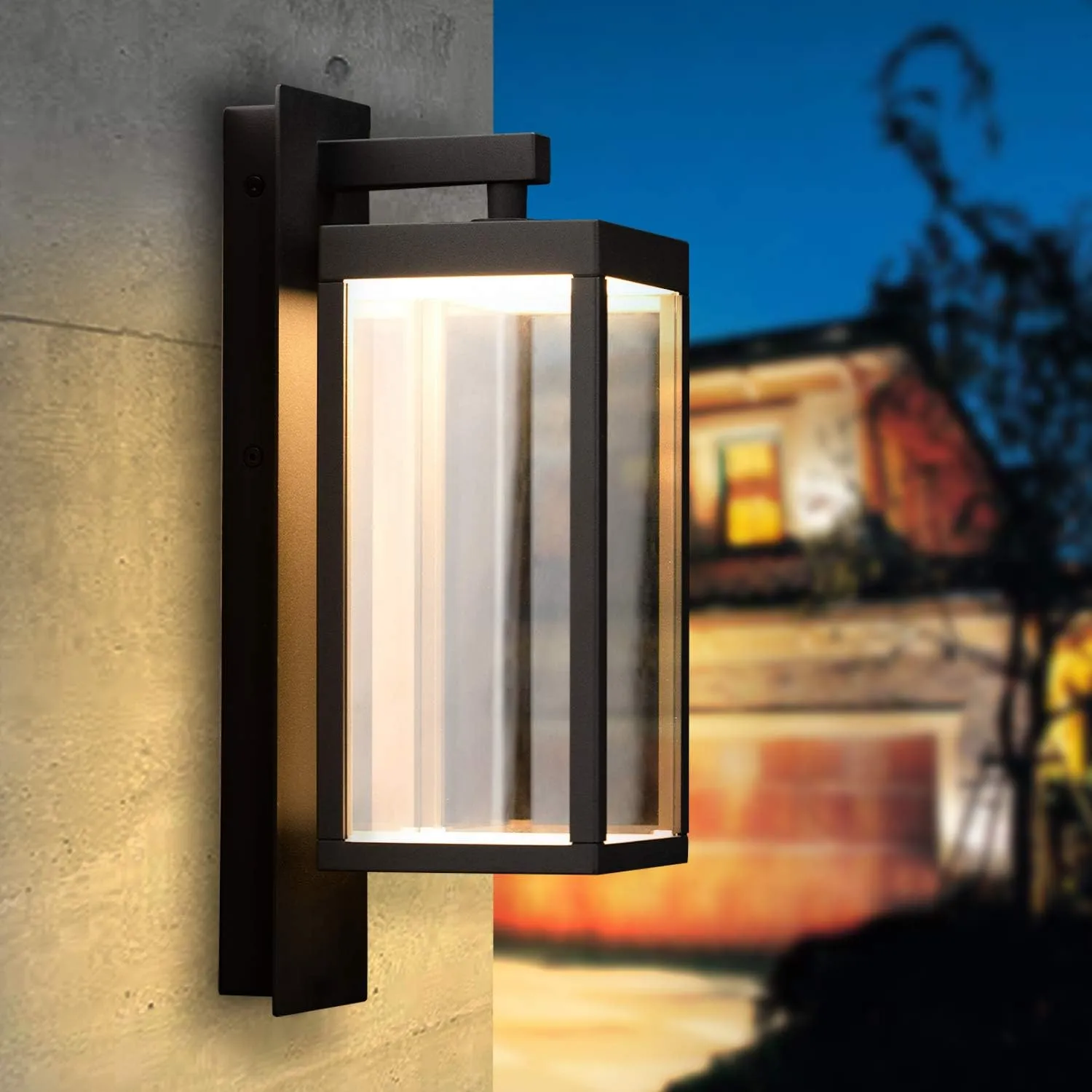 Wall Light Outdoor LED Wall Mount Lamp Classic Wall Sconce Lighting Lantern Fixture Grey Aluminum Lights for Porch Front Door Garden Yard Patio IP54 Waterproof 13W 800Lm 3000K