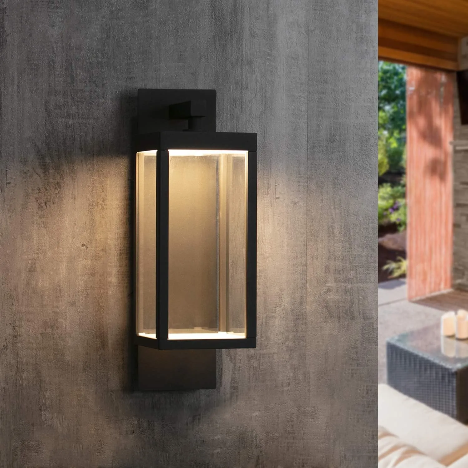 Wall Light Outdoor LED Wall Mount Lamp Classic Wall Sconce Lighting Lantern Fixture Grey Aluminum Lights for Porch Front Door Garden Yard Patio IP54 Waterproof 13W 800Lm 3000K