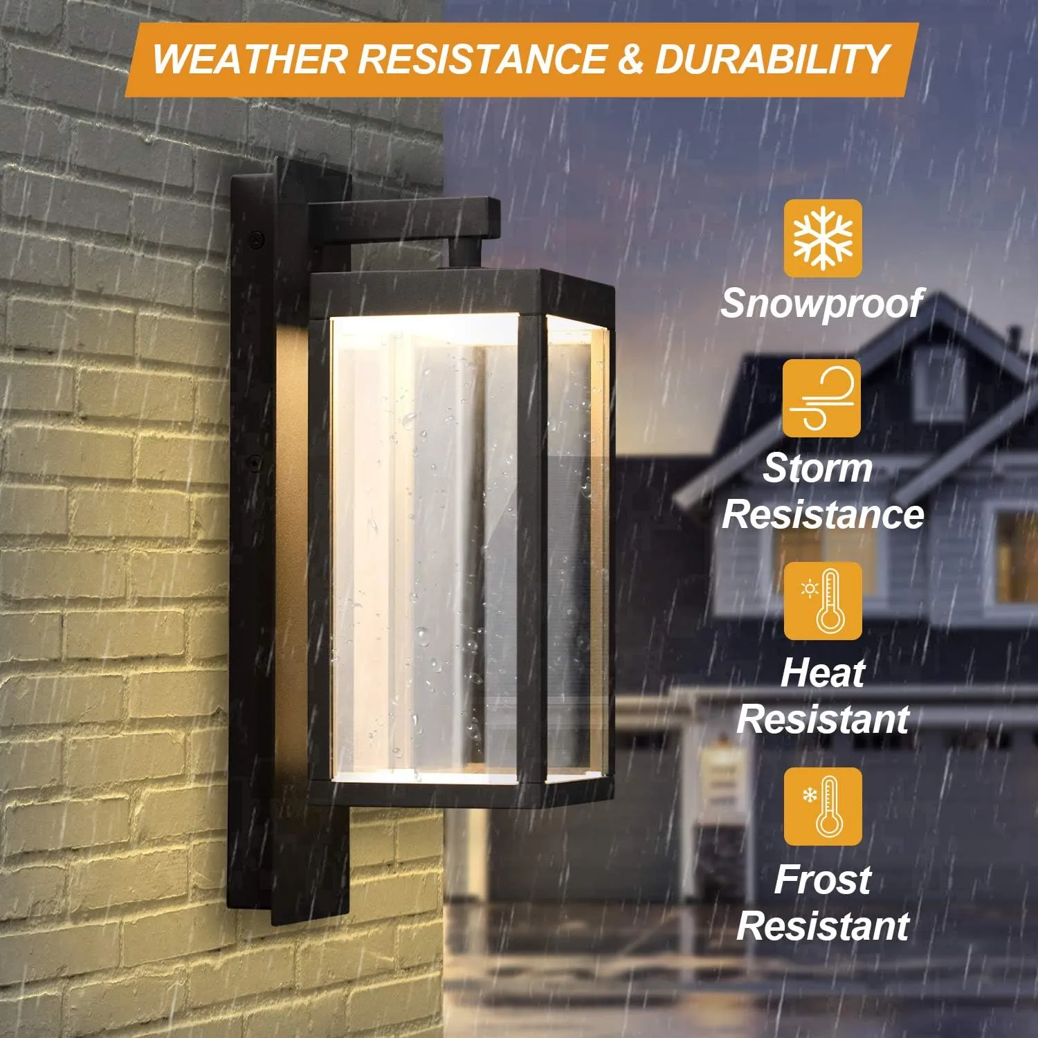 Wall Light Outdoor LED Wall Mount Lamp Classic Wall Sconce Lighting Lantern Fixture Grey Aluminum Lights for Porch Front Door Garden Yard Patio IP54 Waterproof 13W 800Lm 3000K