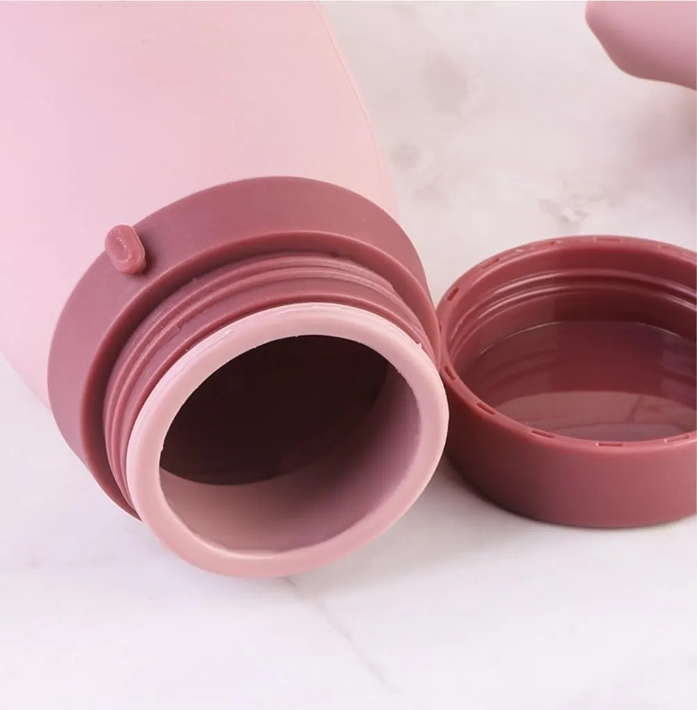 Water Bottle Silicone Water Bottle Cycling Sports Kettle Cup Outdoor Travel Folding Cup Portable Drinking Utensils(Gray)