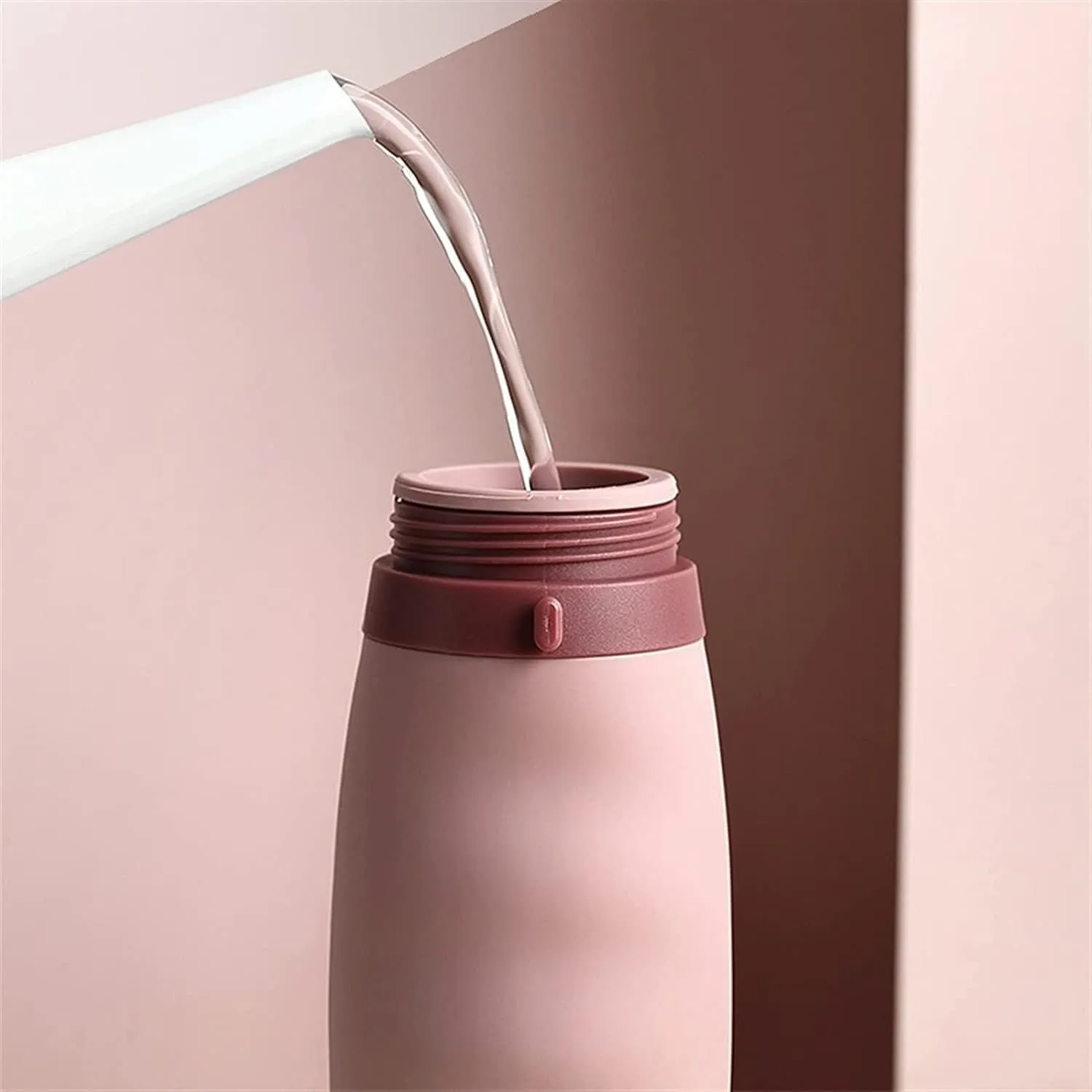 Water Bottle Silicone Water Bottle Cycling Sports Kettle Cup Outdoor Travel Folding Cup Portable Drinking Utensils(Gray)