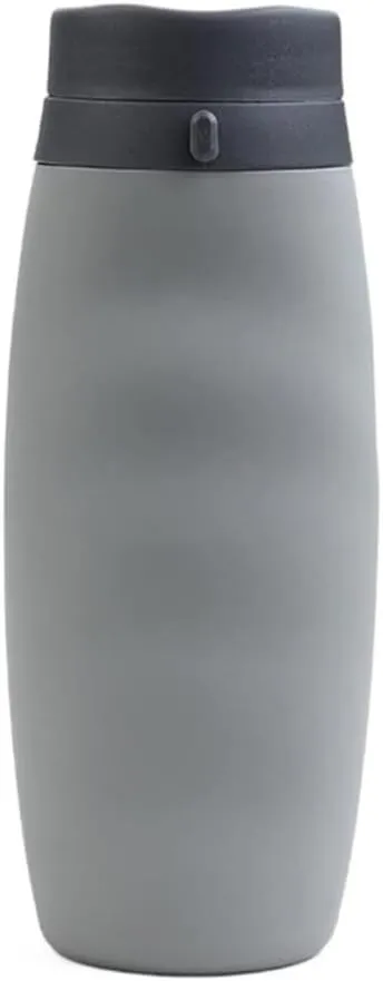 Water Bottle Silicone Water Bottle Cycling Sports Kettle Cup Outdoor Travel Folding Cup Portable Drinking Utensils(Gray)