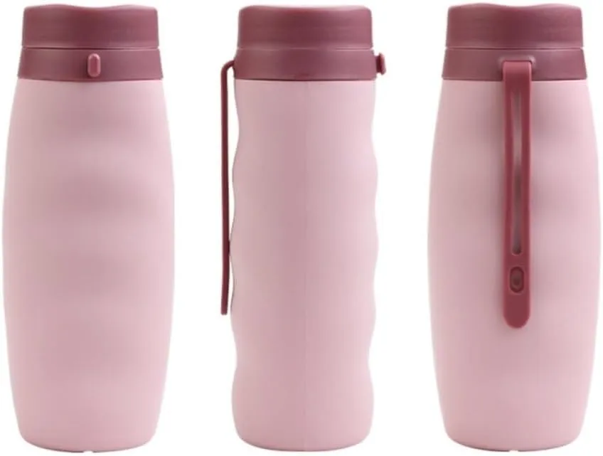 Water Bottle Silicone Water Bottle Cycling Sports Kettle Cup Outdoor Travel Folding Cup Portable Drinking Utensils(Gray)