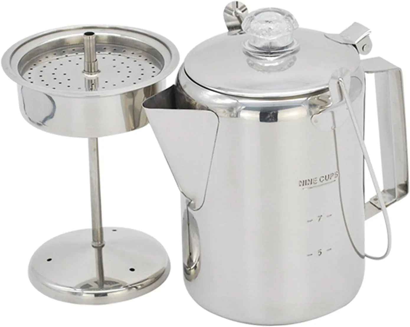 Water Mug Outdoor Camping Press Water Pot Stainless Steel Coffee Kettle with Lid for Travel Outing Hiking