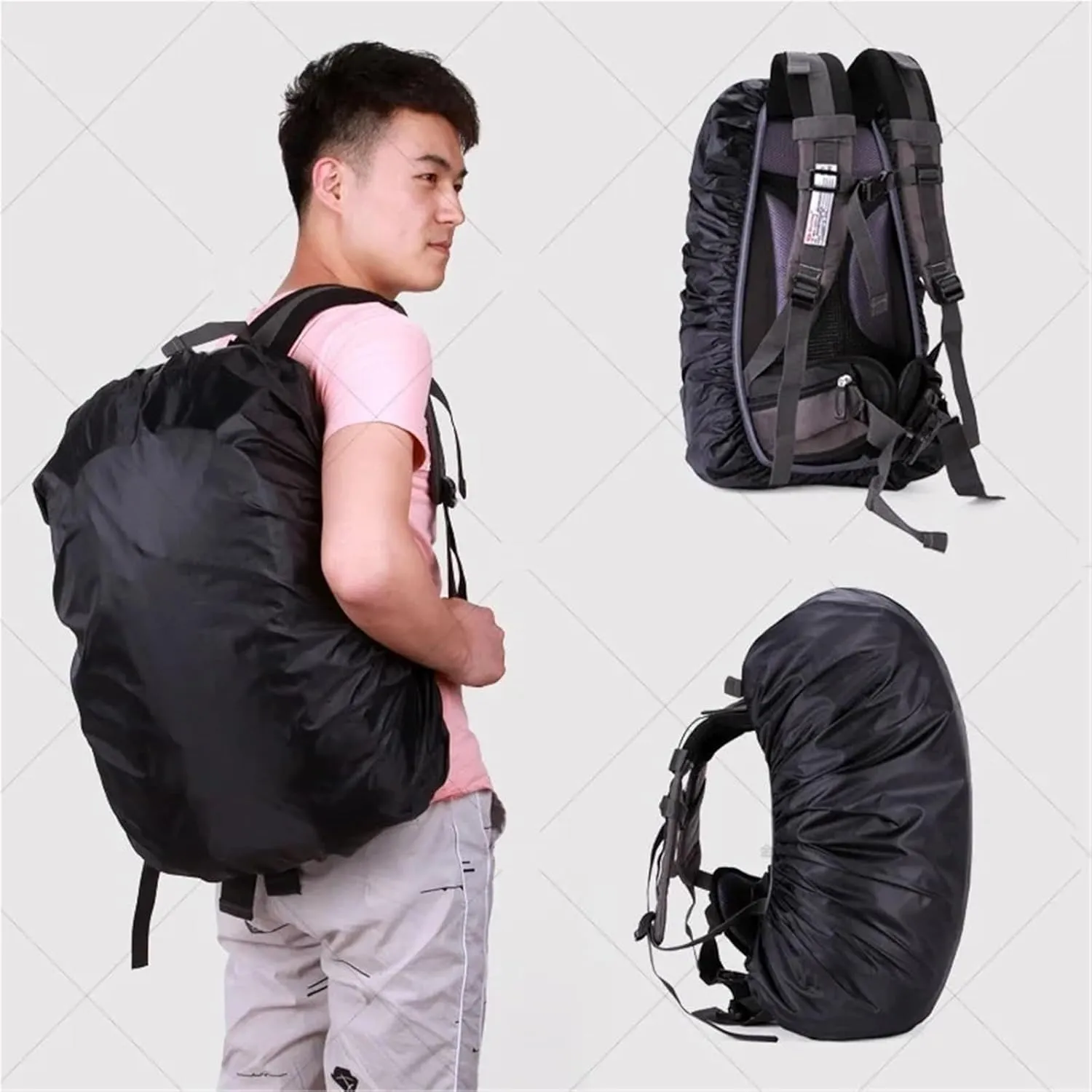 Waterproof Backpack Rain Cover 2pcs Rain Cover Backpack 90L Waterproof Bag Outdoor Camping Hiking Climbing Raincover for Hiking，Camping(Green)