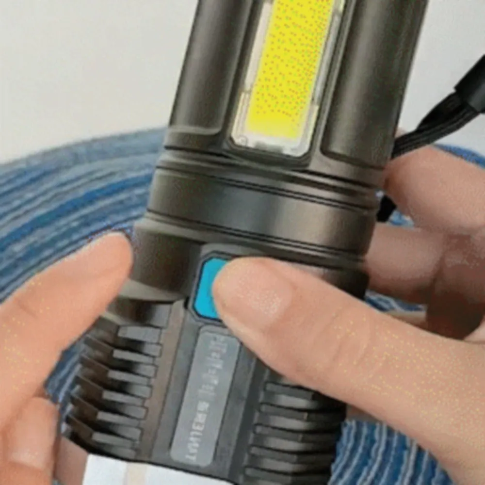 Waterproof LED Flashlight for Outdoor Use with Ultra Bright Side Lamp