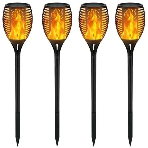 Waterproof Solar-Powered LED Torch Lights with 33 Flickering Flames for Outdoor Gardens and Walkways