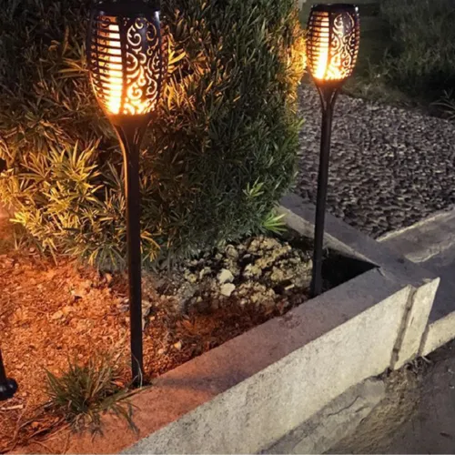 Waterproof Solar-Powered LED Torch Lights with 33 Flickering Flames for Outdoor Gardens and Walkways