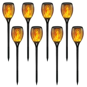 Waterproof Solar-Powered LED Torch Lights with 33 Flickering Flames for Outdoor Gardens and Walkways
