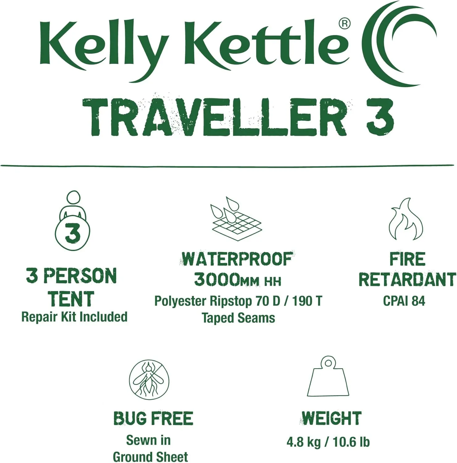 Waterproof Tents for Camping, Lightweight for Hiking, Backpacking, Trekking by Kelly Kettle