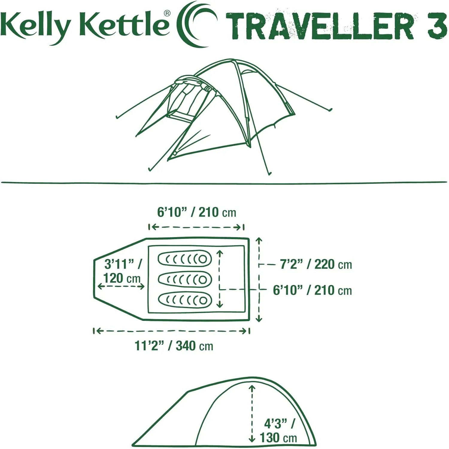 Waterproof Tents for Camping, Lightweight for Hiking, Backpacking, Trekking by Kelly Kettle
