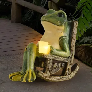 Whimsical Resin Frog Candle Holder - Outdoor Garden Decor Lantern