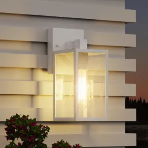 White Outdoor Lights for House, LED Exterior Front Porch Light fixtures for Outside, Waterproof Wall Sconce Lantern Lamp, Coach Lights for Patio, Garage, Doorway, Entryway