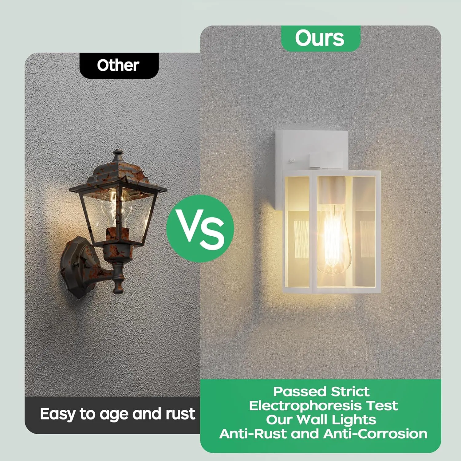 White Outdoor Lights for House, LED Exterior Front Porch Light fixtures for Outside, Waterproof Wall Sconce Lantern Lamp, Coach Lights for Patio, Garage, Doorway, Entryway