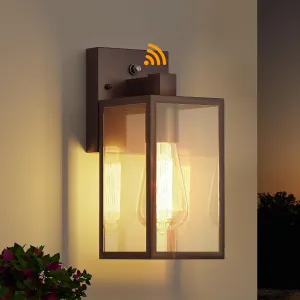 WIHTU Oil Rubbed Bronze Dusk to Dawn Porch Lights Fixtures - Outdoor Exterior Sensor Wall Sconce Lamp, Waterproof Wall Lantern, Anti Rust Coach Lights for Doorway, Garage