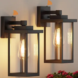 WIHTU Outdoor Porch Lights Fixtures Wall Mount, Dusk to Dawn Outdoor Lighting Fixtures for House, Sensor Exterior Wall Lights, Waterproof Sconce Outside Lamp, Anti Rust Wall Lantern for Garage