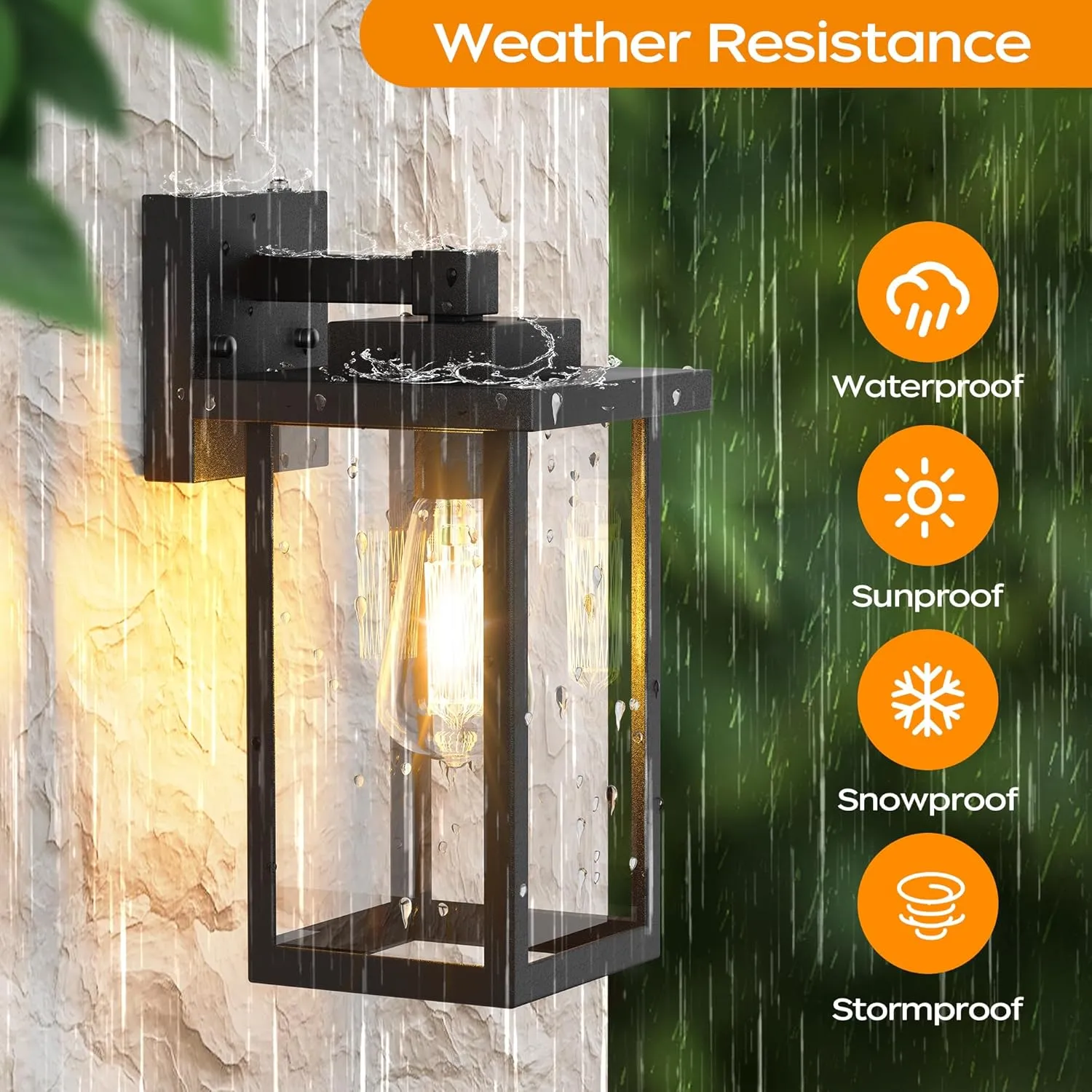 WIHTU Outdoor Porch Lights Fixtures Wall Mount, Dusk to Dawn Outdoor Lighting Fixtures for House, Sensor Exterior Wall Lights, Waterproof Sconce Outside Lamp, Anti Rust Wall Lantern for Garage