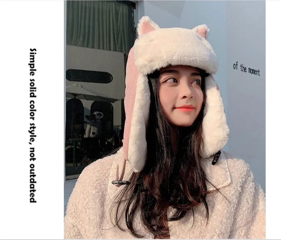 Winter Trapper Hat,Russian Ushanka Trooper Aviator Hats for Girl & Women,Snow Eskimo Hat with Ear Flaps for Cold Weather.