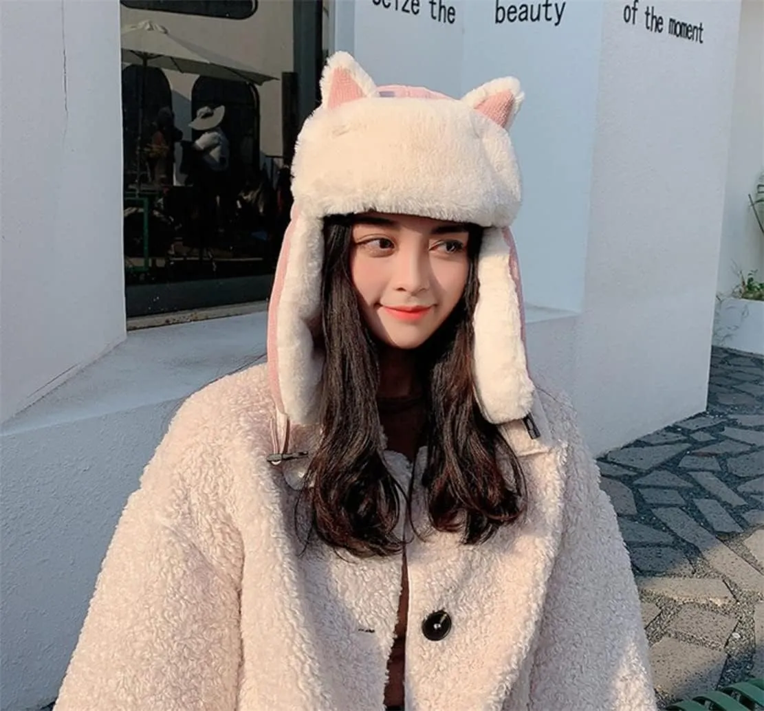 Winter Trapper Hat,Russian Ushanka Trooper Aviator Hats for Girl & Women,Snow Eskimo Hat with Ear Flaps for Cold Weather.