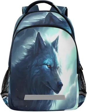 Wolf Design Waterproof Backpack - Casual Outdoor Sports Daypack with Ergonomic Shoulder Straps#699