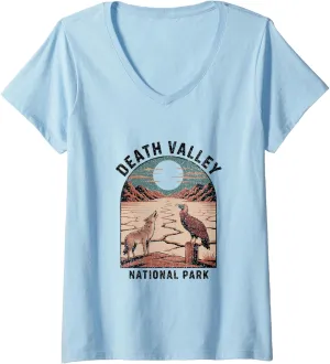 Womens Death Valley National Park Wildlife Desert Adventure Travel V-Neck T-Shirt