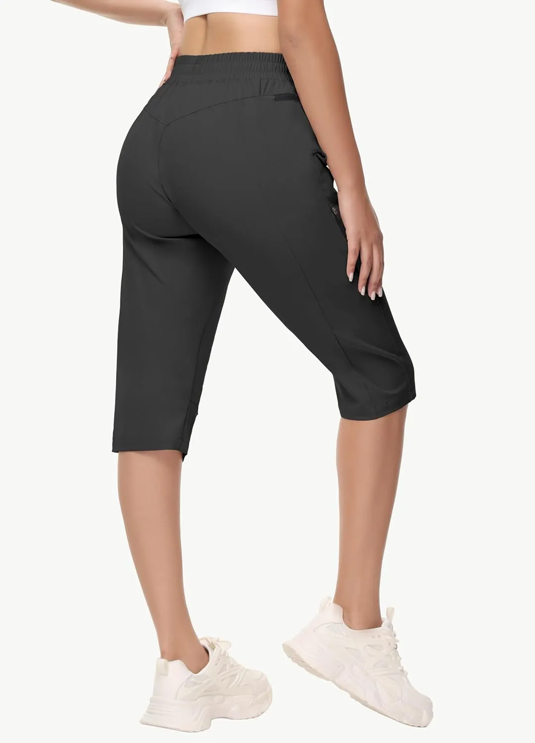Women's Long Shorts 15" Below The Knee Capri Hiking Shorts Quick Dry Lightweight Outdoor Casual Crop Pants Cargo