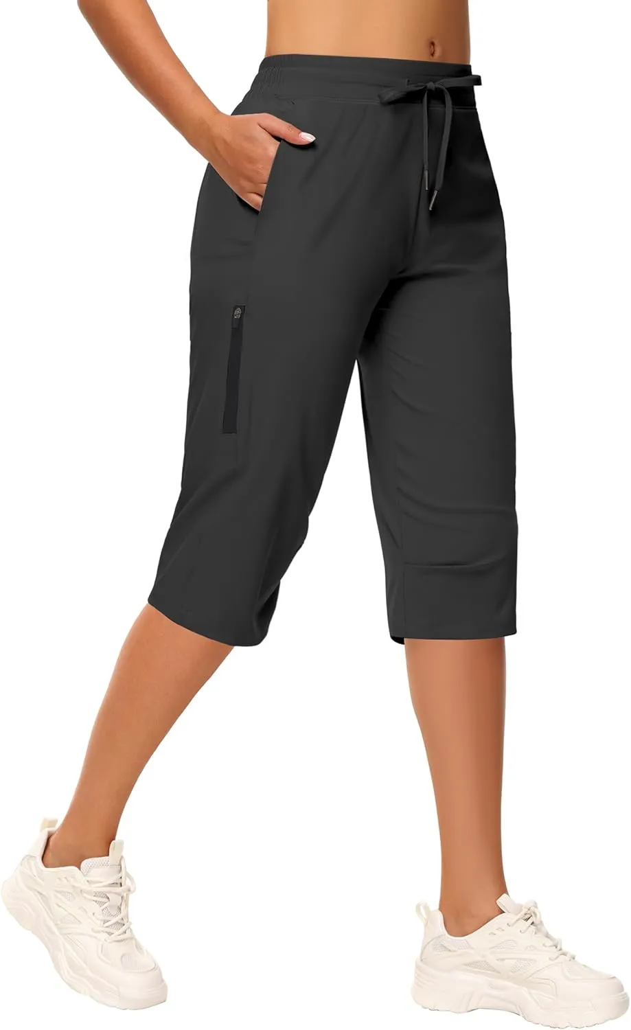 Women's Long Shorts 15" Below The Knee Capri Hiking Shorts Quick Dry Lightweight Outdoor Casual Crop Pants Cargo