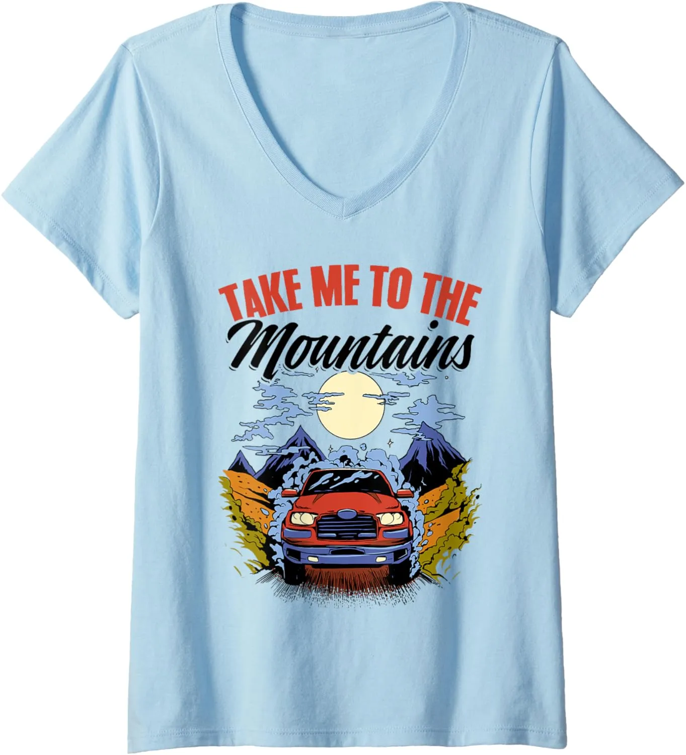 Womens Mountaineering Mountain Adventure Wilderness Mountain Hiking V-Neck T-Shirt