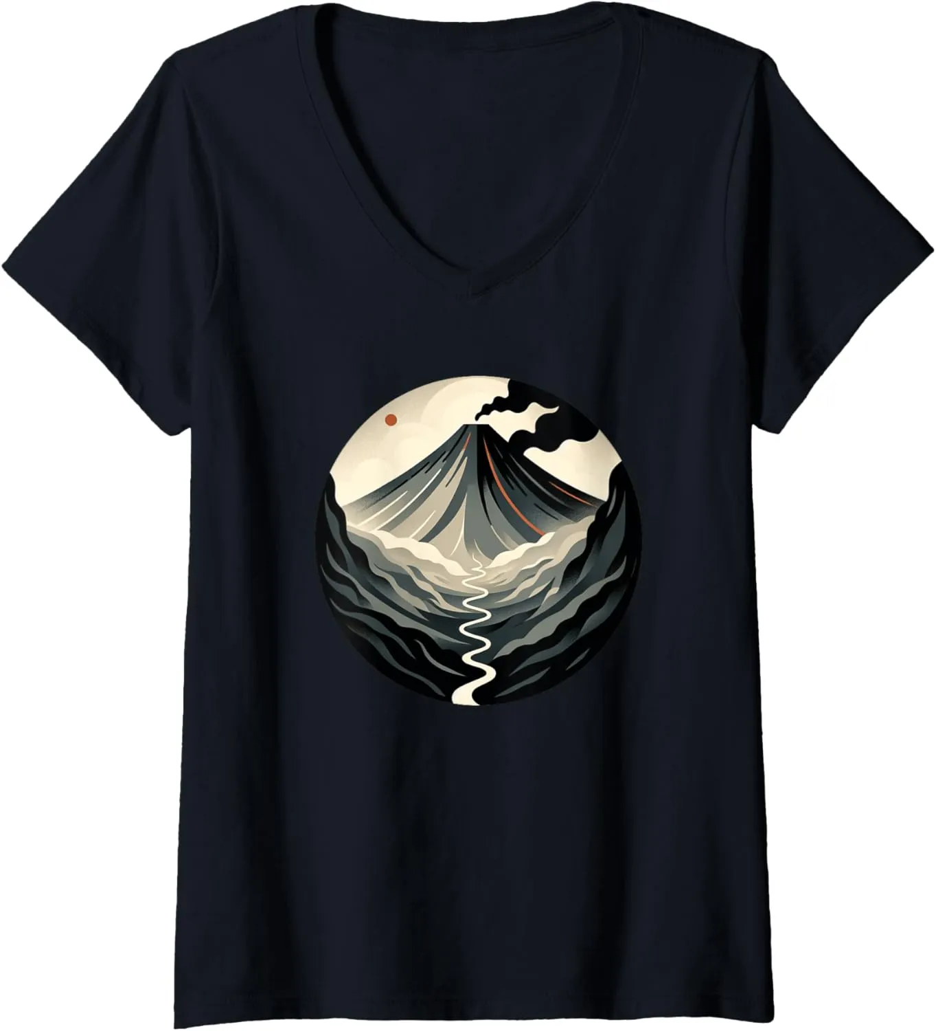 Womens Volcano Hiking Volcano Trekking V-Neck T-Shirt