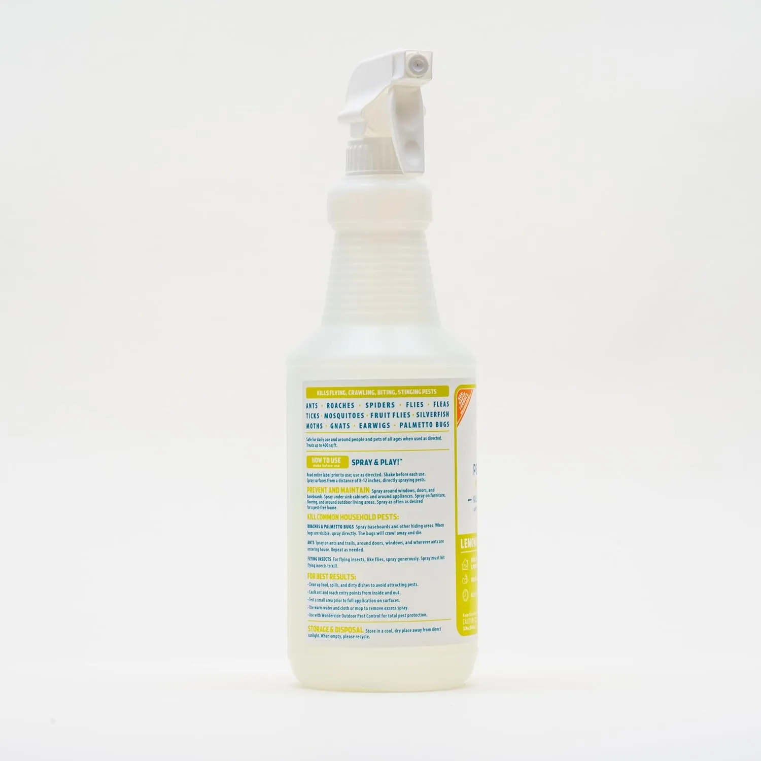 Wondercide - Indoor Pest Control Spray for Home and Kitchen - Ant, Roach, Spider, Fly, Flea, Bug Killer and Insect Repellent - with Natural Essential Oils - Pet and Family Safe — Lemongrass 16 oz