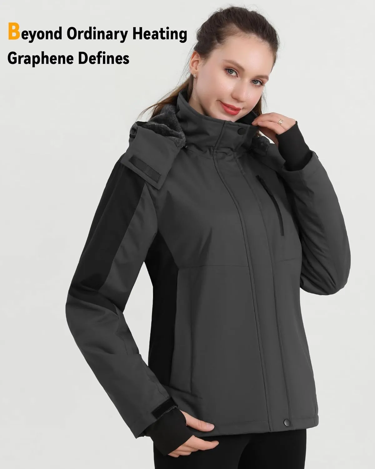 Wulcea Graphene Heated Jacket For Women 12V 18400mAh Fast Charge With Large Capacity