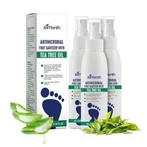 Ximonth Foot Sanitiser with Tea Tree Oil, Tea Tree Oil Feet Spray, Quick Antiperspirant to Remove Foot Odor and Improve Perspiration, 100 ml/3.5 oz (3)