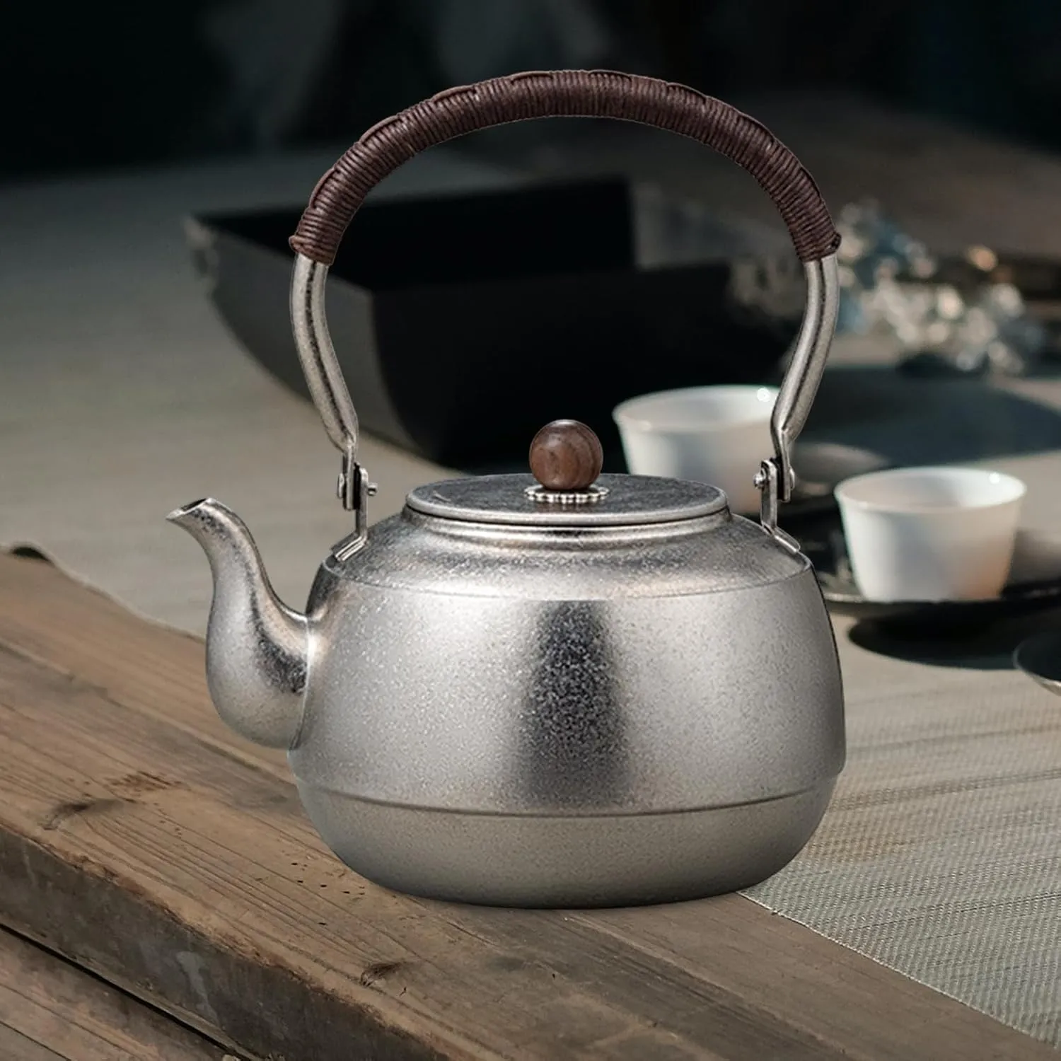 Yajuyi Camping Kettle Titanium Water Pot for Boiling Water, Drinkware Tea Pot Tea Kettle for Climbing Camping Traveling Fishing