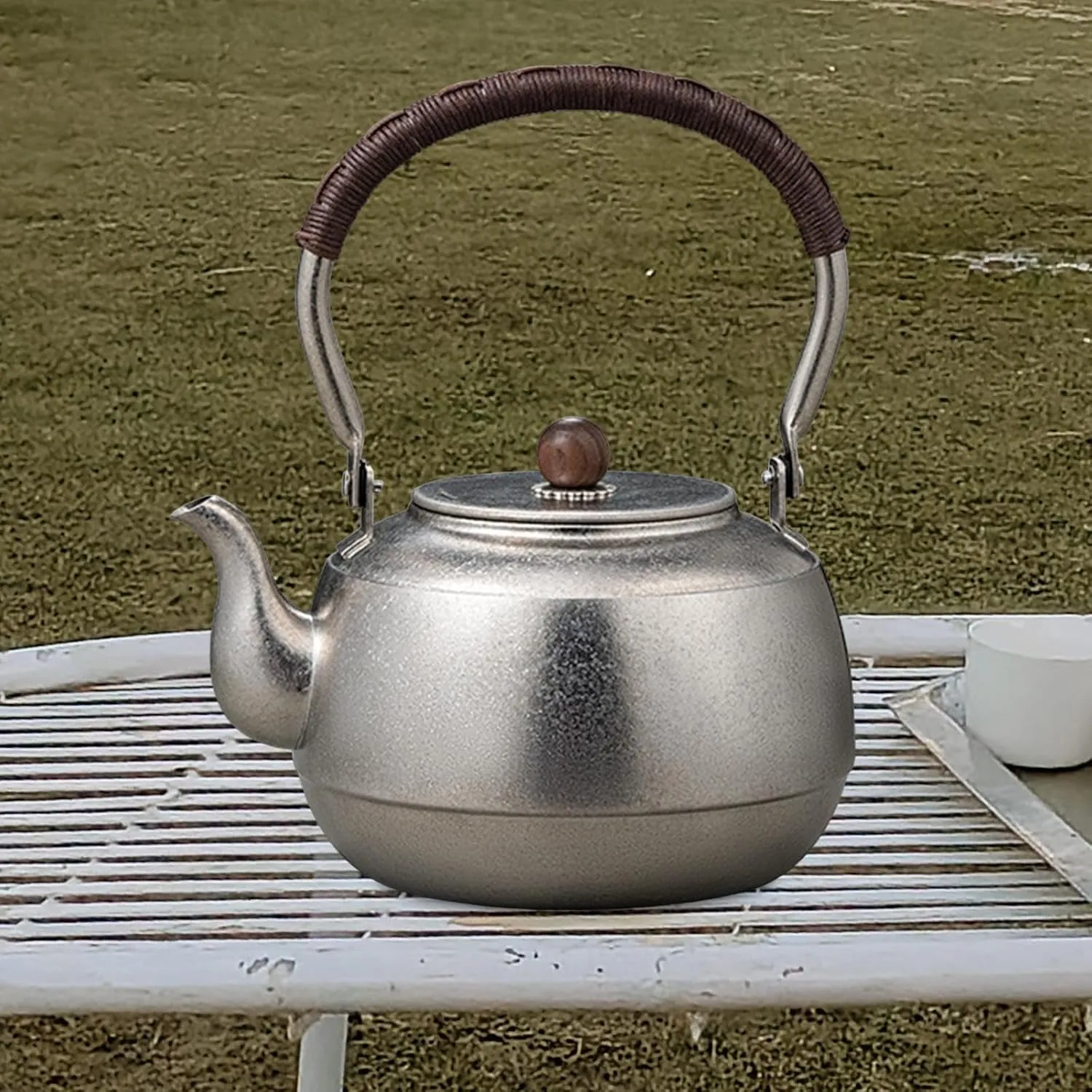 Yajuyi Camping Kettle Titanium Water Pot for Boiling Water, Drinkware Tea Pot Tea Kettle for Climbing Camping Traveling Fishing