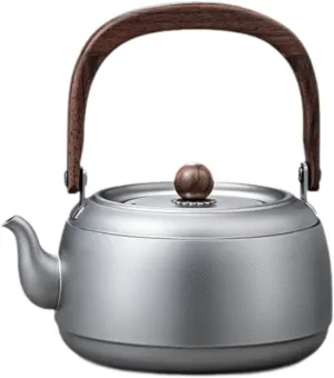 Yajuyi Camping Kettle Titanium Water Pot for Boiling Water, Drinkware Tea Pot Tea Kettle for Climbing Camping Traveling Fishing