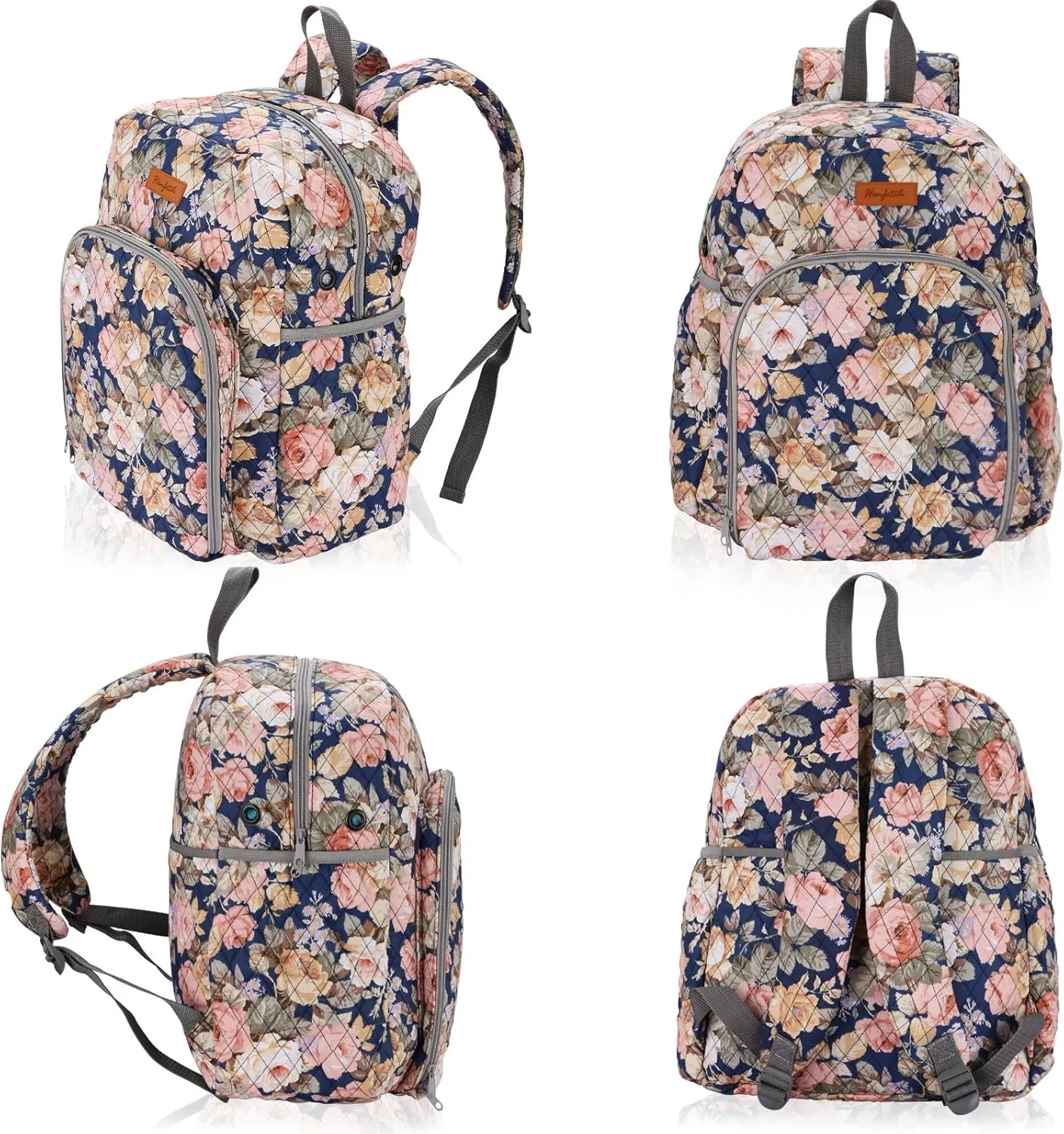 Yarn Storage Organizer Knitting Bag Backpack Large size with Grommets Portable Crochet Bag Yarn Keeper for Yarn Skeins， Crochet Hooks, Knitting Needles and Other Accessories (Peony)