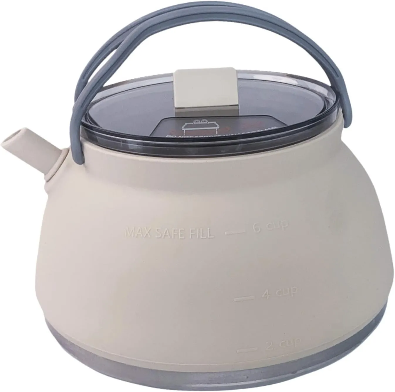 YIJU 1.5L Travel Kettle for Camping And Outdoor Cooking, Foldable Pot for Coffee And Tea, Light Khaki