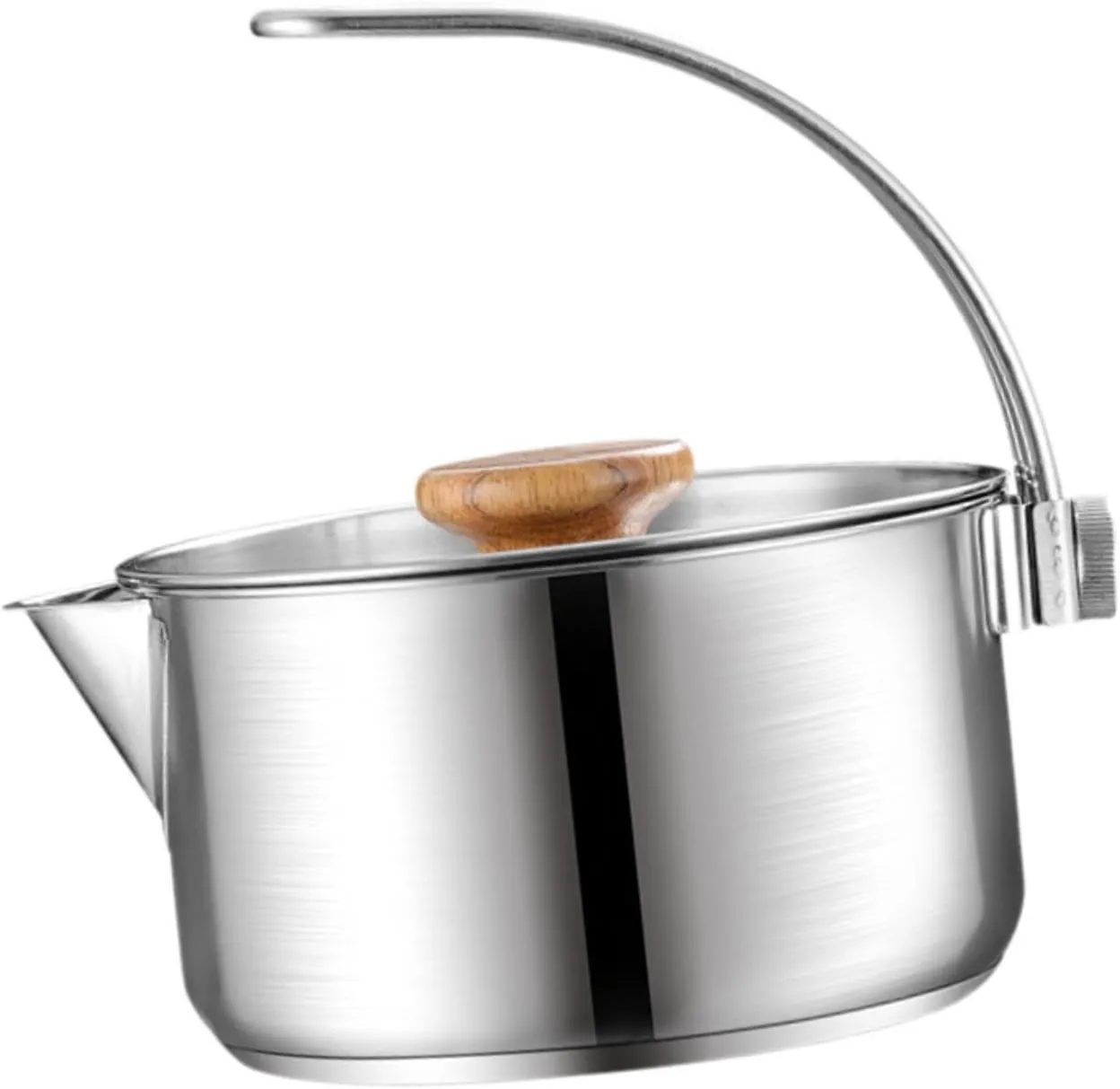 YIJU Camping Kettle Outdoor Water Pot Stainless Steel Tea Pot Campfire Water Kettle for Picnics BBQ Travelers Camping Enthusiasts, 1000 ml